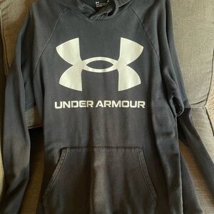 Under Armour Black Crewneck Hoodie with White Logo
